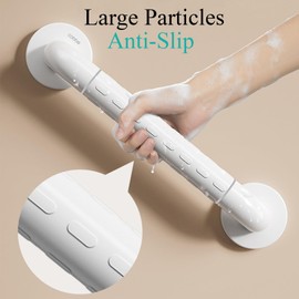 16 Inch Grab Bars for Shower and Bathroom, 2 Packs Stainless Steel White Shower Handles for Seniors, Elderly, Injury, Disabled & Pregnant Women, Wall Safety Anti-Slip Bath Tub Hand Rails