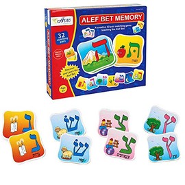 Aviv Judaica Educational Alef Bet Memory Game for Kids Hebrew Teaching Alphabets Game Judaic Childrens Matching Card Game Alef Bais Cards Game