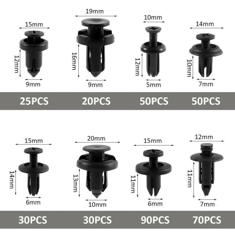 Ameribox 650Pcs Car Retainer Auto Fasteners Push Trim Plastic Clips