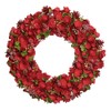 18" Red Poppy Wreath Wooden Artificial Christmas Winter Memorial Grave