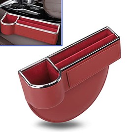 ontto Caja de almacenamiento para asiento de coche con portavasos, organizadores de coche, espacio para asiento delantero, palanca de consola de...   