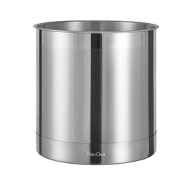 KSENDALO Kitchen Utensil Holder for Countertop, 7x7inch Large Utensil Crock, Utility Sturdy Heavy Utensil Holder for Kitchen Counter, Silver
