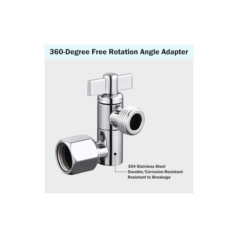 Adjustable Shower Head Extension Adapter, 304 Stainless Steel Shower Angle
