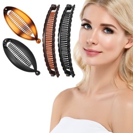 Aoliandatong 4 pcs Banana Hair Clips Set, Vintage Fishtail Hair Clip French Banana Clip Classic Clincher Combs Ponytail Holder Clincher Combs Tool Suitable for Women Girls Long, Curly or Straight Hair