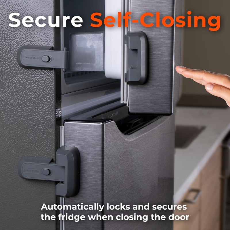 2-Pack Child Proof Fridge Lock with Adhesive - No Tools