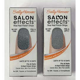 Sally Hansen Salon Effects Real Nail Polish Strips (280) Blue Ice - Pack of 2
