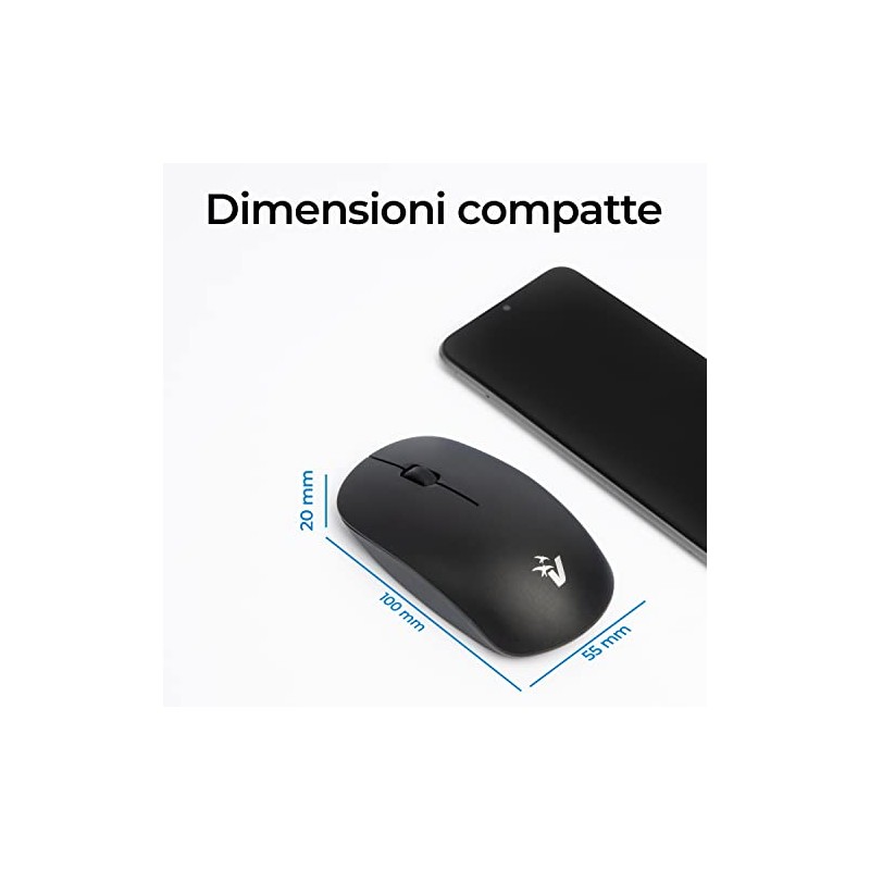 Vultech MW-08 Optische Wireless Maus 1600 DPI Kabellos, 2,4 GHz