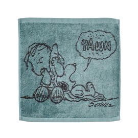 Nishikawa Snoopy Wash Towel, 13.4 x 13.8 inches (34 x 35 cm), Washable, 100% Cotton, Linus, Made in Japan, Made in Imabari, Green, XT35706601 PN5604TW Linus's Blanket
