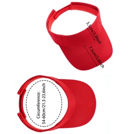 Topbuti Unisex Sports Sun Visor Hats Adjustable Cotton Sun Protection Cap Hats Beach Baseball Tennis Golf Cap for Women Men (Red)