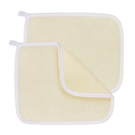 CABAX Exfoliating Face and Body Wash Cloths Towel Soft Weave Bath Spa Cloth Exfoliating Scrub Cloth Massage Bath Cloth for Women and Man Yellow, Pack of 2