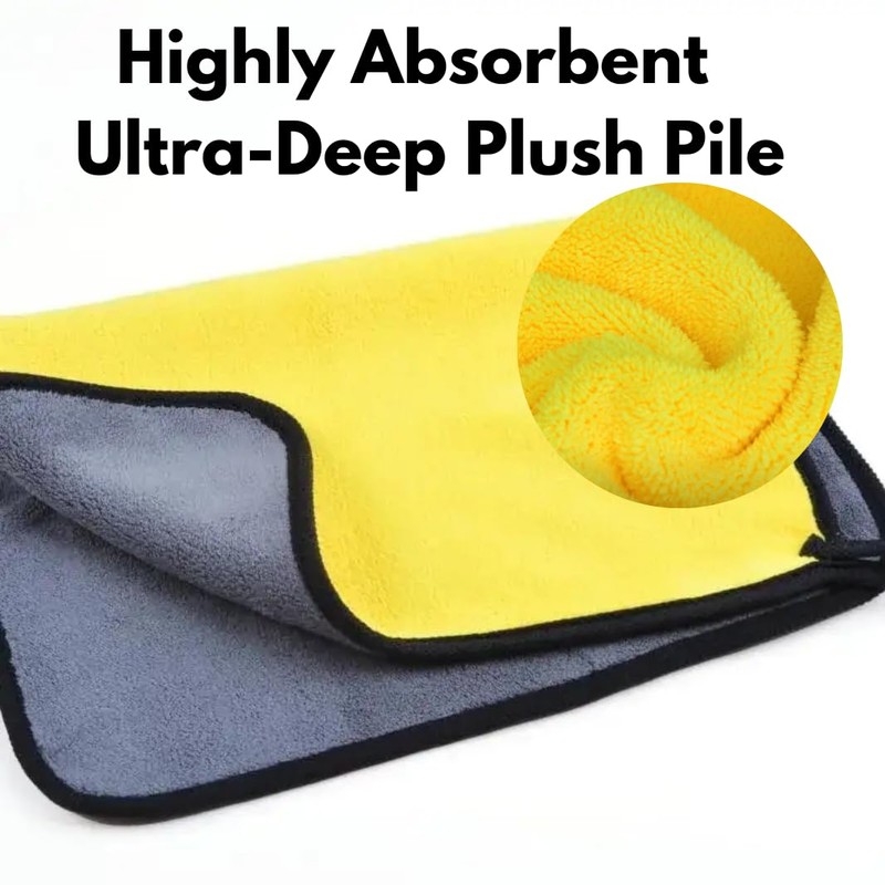 Nuit Premium Car Microfibre Cleaning Towels, Dual-Sided Ultra Absorbent Large