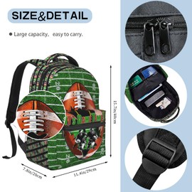 Nebrpio American Football School Backpack For Boys Sports Theme Backpack For Kids Elementary Middle School Back Pack Back To School For Boys Girls Bookbag