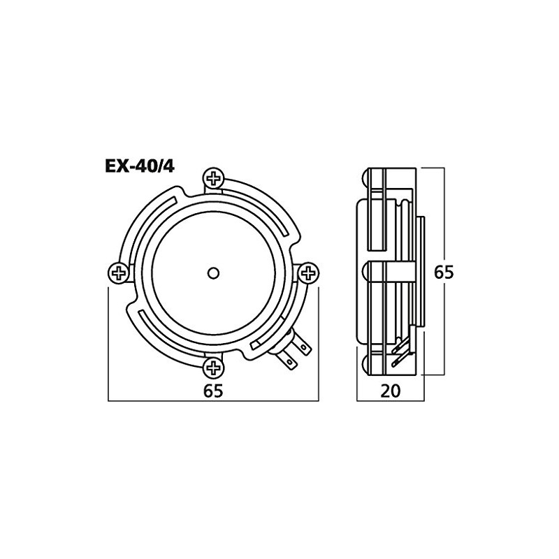 MONACOR EX-40/4 Audio Exciter/Resonators, 20 W, 4 ohm