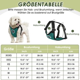 Eyein Dog Harness with Seat Belt for Car, 2 Carabiner Hooks, Connected to Seat Belt Buckle, Children's Safety Seat or Trunk, Adjustable, Breathable Harness (Green, S)
