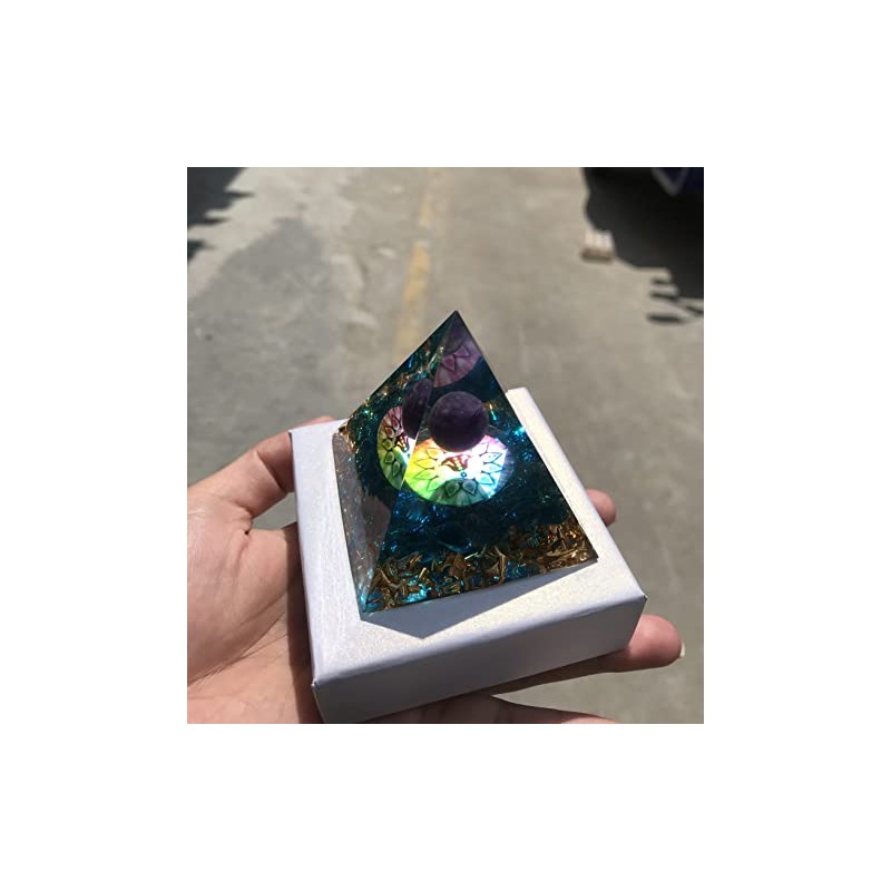 ycyingcheng ycyingcheng Crystal Positive Energy Generator Orgonite Pyramid Protection, Chakra