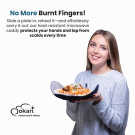 Jokari Microwave Plate Holder Cozy Heat Resistant Microwave Safe Plate Caddy Protects Hands from Hot Dishes Lap and Surface Protector for Leftovers and Reheated Meals