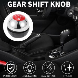 TUCKBOLD 5 Speed Manual Gear Shifter Knob for Fiat 500C | Front Automotive Gearbox Stick Shifter Lever Knob Black Red Plastic 1 Pcs
