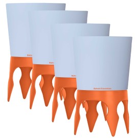 Bahoki Essentials Beach Drink Cup Holder - Sand Coaster for Beverage Bottle and Glass - Perfect to Hold Drinks, Snack, Phone, Key or Sunglasses (Orange, 4 Pack)