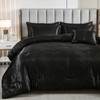Bedbay Satin Comforter Set,Black King Size Comforter Set with Sheets,8
