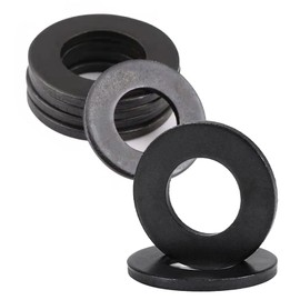 Satiskid 50pcs M6 Washers - 304 Stainless Steel Flat Washers, Heavy Duty Metal Spacers for Bolts & Screws (6mm x 18mm) - General machinery, electronics, light structures Use（Black ）