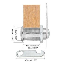PATIKIL Cabinet Lock with Keys 3 Pcs 1-3/16"(30mm) Cam Locks Zinc Alloy Tool Box Lock Replacement Keyed Alike for Drawer Cupboard Household Mailbox RV Door Lock, Silver