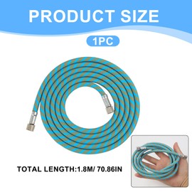 6ft Airbrush Hose 1.80m Nylon Braided Air Hose with 1/8" BSP Male to Female Ends and 1/8" Male to 1/4" Female Adapter, Flexible Rubber Core for Airbrush Kit and Air Compressor Connection