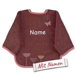 LALALO Sterntaler Bib with Embroidered Name for Baby with Sleeves, Full Body Supplementary Food, Sleeve Bib for Children, model 7