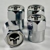Newstar PUNISHER SKULL VALVE STEM CAPS chrome emblem decals wheel