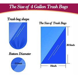 180 bolsas de basura pequeñas transparentes de 4 galones/180 bolsas de basura transparentes fuertes, bolsas de basura de baño, bolsas de plástico para oficina, forro de cesta de residuos, apto para 12-15 litros, 3,3.5, 4,4.5 galones (transparente 180)