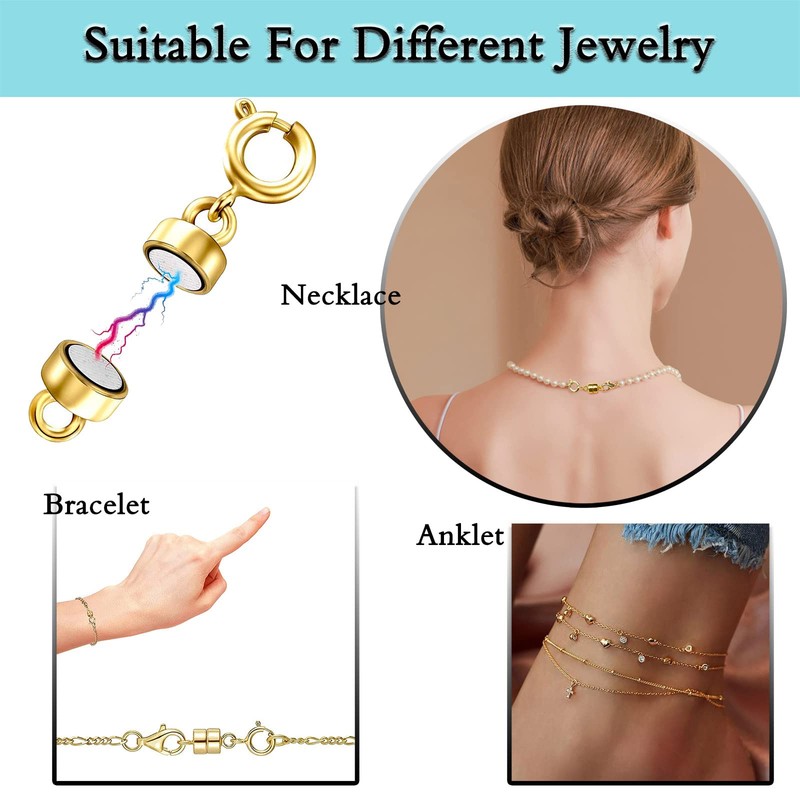 Kcctoo Magnetic Necklace Clasps and Closures - 14k Gold and