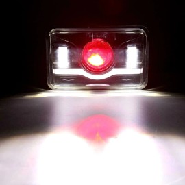 mayello 4PCS 4x6" LED Headlights Hi/Lo for 1980-1988 Oldsmobile Cutlass Supreme Red DRL