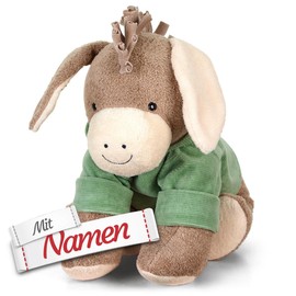 LALALO Sterntaler Cuddly Toy Donkey Embroidered with Name, Cute Plush Toy, Stuffed Toy for Babies, Children, Cuddly Toy Gift for Christmas and Birthday (Stars Emmilius)