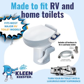 RV BIDET by KLEEN KEESTER - Dual Self Cleaning Nozzles, Front & Rear Cleaning, Non Electric Ultra-Thin Toilet Seat Attachment - Home Kit Included