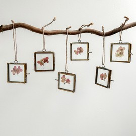 6 x 5cm Brass Double Sided Photo Frames