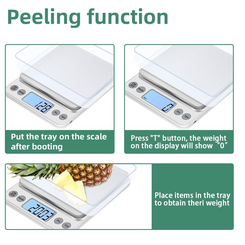 KUBEI Upgraded Larger Size Digital Food Scale Weight Grams and