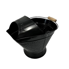 Coal Hod Bucket - Black - Decorative Appeal - for Fireplace & Pellet Stove Ashes - Easy Hopper Filling - Handle - Lightweight