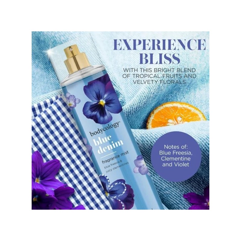 Bodycology Blue Denim Body Mist 8 fl.oz - Free Shipping