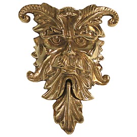 Gothic Rams Head Door Knocker Cast Brass (Brass)