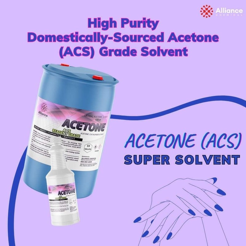 100% Pure Acetone ACS Grade - 1 Pint Bottle (16