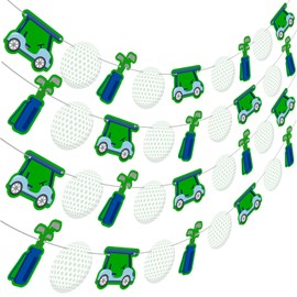 Golf Party Banners Golf Theme Party Decorations 3Pcs Golf Ball Carts Cutout Banners Lets Partee Party Hanging Banner Decor for Golf Birthday Retirement Party Supplies