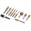 11Pcs Chamfer Drilling Tools Woodworking Ti Coated Step Drill Bits
