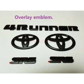Toyota For 2014 - 2022 TOYOTA 4RUNNER SR5 MATTE BLACKOUT EMBLEM OVERLAY KIT OEM SR5
