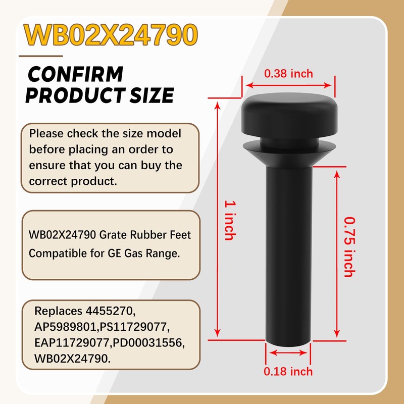 24 Pack Replacement WB02X24790 Rubber Feet, Heat Resistant Anti-Slip Grate