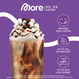 MORE NUTRITION More Protein Iced Coffee, S'Mores, 500 g, 1.1 lbs, 20 Servings - Protein Powder with Instant Coffee - Made in Germany