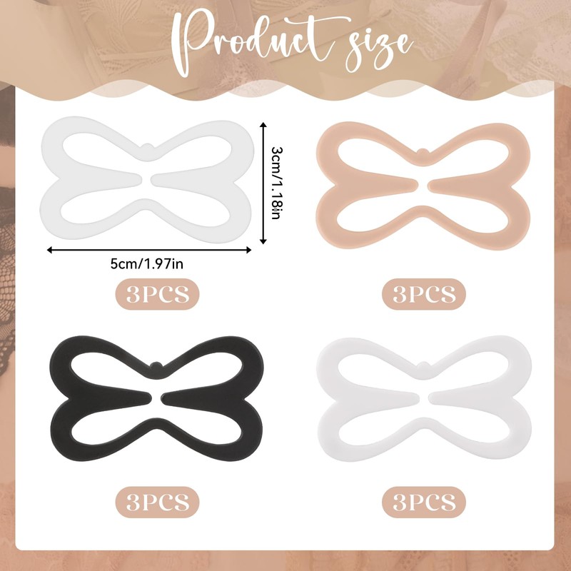 12PCS Bra Strap Holder Clips for Racerback, Bra Strap Clips
