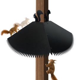 BruinBang Metal Squirrel Baffles with Spikes for 4x4 Posts, 19 Inch Wrap Around Squirrel Deterrent Guards for Bird Feeders Mount on Outside Wooden Pole, Keep Raccoons and Rodents Off Bird House