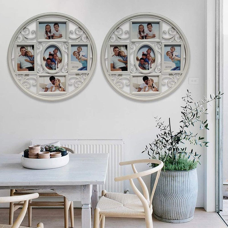 MKUN 2Pack of 4x6 Wall Photo Collage Frames - Round