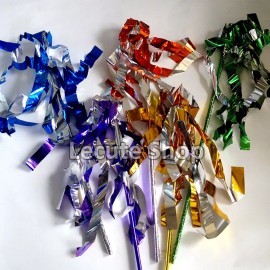 Varita 10 Varitas Papel Metalico Mechones Animacion Pompones Batuca
