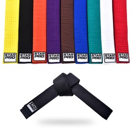Starpro Martial Arts Grading Belt | 7 Stitch Cotton | 9 Colours | Lightweight design for Karate Judo Taekwondo Training and Competition | 240cm 280cm 320cm