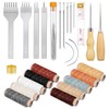 Cridoz 35 Pcs Leather Pouch Kit with Hole Punch, Sewing
